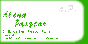 alina pasztor business card