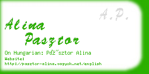 alina pasztor business card